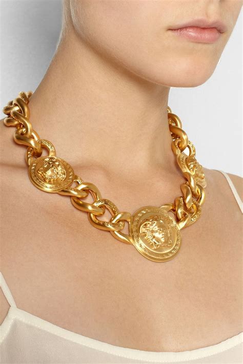 stainless steel necklace chain l versace|custom solid gold Versace necklace.